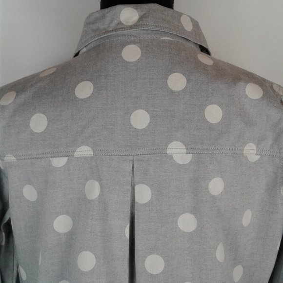 Polka Dot Button Down Long Sleeve Blouse - Picture 3 of 5